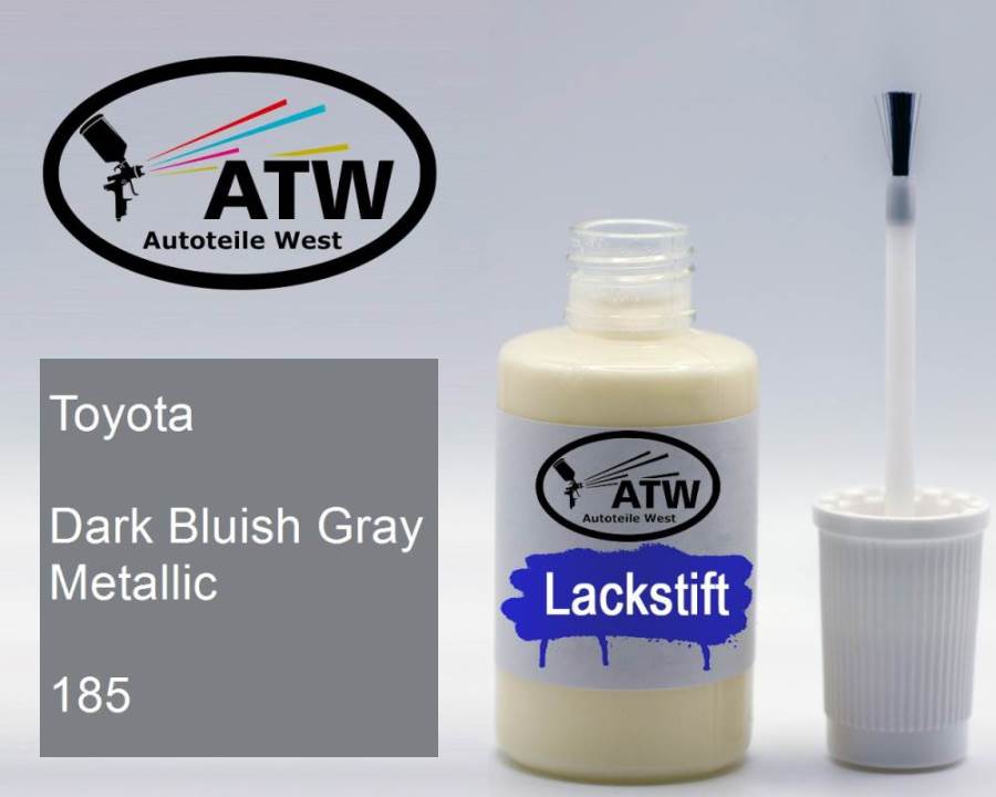 Toyota, Dark Bluish Gray Metallic, 185: 20ml Lackstift, von ATW Autoteile West.